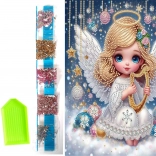 Pictură cu diamante pe pânză – îngeraș de Crăciun 23 × 30 cm