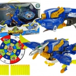 Dinoboți 2în1 dinozaur pterozaur cu săgeți și țintă