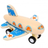 Avion din lemn cu mecanism pull-back small foot