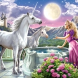 Puzzle 120 de piese – prințesa și unicornii ei