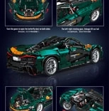 Set de construcție mașină sport verde 3268 piese