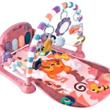 Saltea educațională de joacă cu pian și zornăitoare – roz