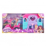 Păpușă SPARKLE GIRLZ cu jeep și rulotă de camping 26,5 cm