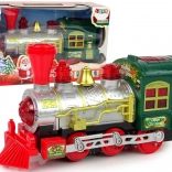 Locomotivă de Crăciun cu Lumini și Sunete pe Baterii