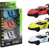 Set de mașinuțe metalice 11 cm – 3 buc, cu mecanism de întoarcere