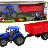 Tractor cu remorcă detașabilă – set de fermă albastru pentru copii