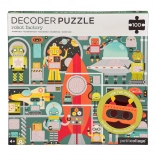 Petit Collage puzzle roboți cu mască de decodare, 100 piese