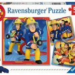 Puzzle Ravensburger Pompierul Sam în misiune de salvare 3x49 piese
