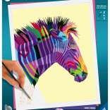 creart: pictură după numere – funky zebra