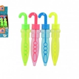 Baloane de săpun din plastic sub formă de umbrelă - 14 cm, 4 culori, 24 buc în cutie