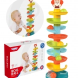 Woopie baby turn spiral cu bile, 10 piese și 6 bile