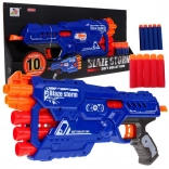 Blaster pentru copii BLAZE STORM cu 6 țevi, 10 gloanțe din spumă, manual