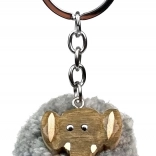 Breloc Pompon Elefant din lemn