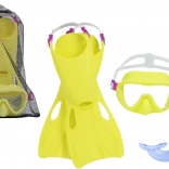 set de snorkeling pentru copii BESTWAY – mască, snorkel și labe, galben