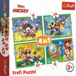 Puzzle 4în1 MICKEY ȘI PRIETENII