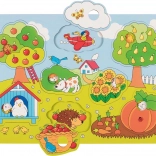 Goki puzzle din lemn În grădină