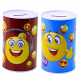 Pusculiță metalică emoji albastru și maro