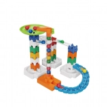 Pistă cu bile, 63 piese, din plastic reciclat