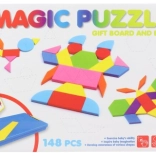 Tangrame magnetice din spumă în cutie de plastic