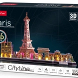 puzzle 3D luminos cityline panorama Paris 115 piese