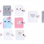 Jurnal cu încuietoare, din pluș, 10,5 × 15 cm, 70 de pagini neliniate