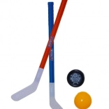 Crose de hochei de teren din plastic 72 cm cu minge de floorball și puc (2 buc.)