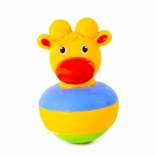 Jucărie girafă care nu se răstoarnă cu clopoțel (roly‑poly)