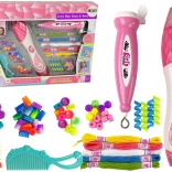 Set pentru copii 2 în 1 de împletit părul cu mărgele