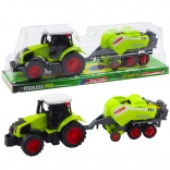 Tractor verde cu presă de fân – set fermă pentru copii