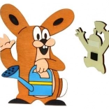 Magnet decorativ din lemn Cârtița – prietenul iepuraș