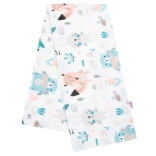 Scutec din flanel pentru copii cu imprimeu animale albe NEW BABY