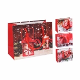 Pungă cadou din hârtie de Crăciun, mărimea S, 18 × 23 × 10 cm