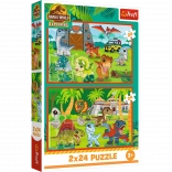 Puzzle 2x24 Dinozauri Mici Universal Jurassic World Trefl