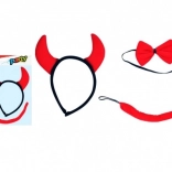 Set de carnaval pentru copii – bentiță cu coarne, coadă și papion