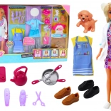 Păpușă Anlily 4în1 – doctoriță, coafeză, bucătăreasă și îngrijitoare de animale cu ținute și accesorii