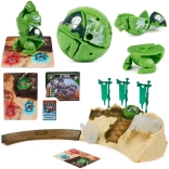 Set de Antrenament Bakugan cu figurina verde Titanium Trox de la Spin Master – joc strategic și arenă de antrenament