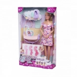 păpușă Steffi Love Hello Baby cu burtică în creștere și bebeluș