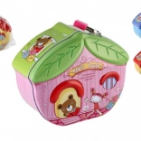 Pușculiță din tablă în formă de căsuță cu lacăt 16 × 8 cm