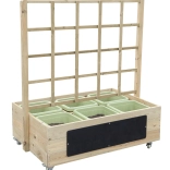 Ghiveci de lemn pe roți cu tablă CLASIC WORLD EDU