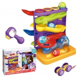 Woopie pistă cu bile pentru copii 3‑în‑1 cu ciocănel și pistă auto