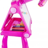 Tablă roz cu proiector pentru desen și pictură