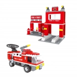 Set de construcție compatibil BloxO Pompieri – stație de pompieri 260 piese