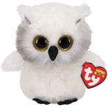 TY Beanie Boos Mascotă - Bufnița Austin 24 cm Albă