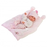 Llorens New Born fetiță – păpușă realistă bebeluș 35 cm, corp integral din vinil