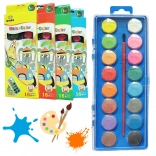 Culori acuarelă școlare 16 culori cu pensulă