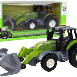 Tractor verde cu încărcător frontal „Crocodil” – utilaj agricol pentru copii