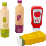 Set din lemn cu condimente pentru bucătăria copiilor