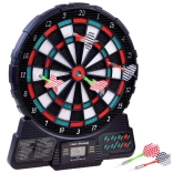 Țintă electronică pentru darts cu LCD, 18 jocuri, 6 săgeți