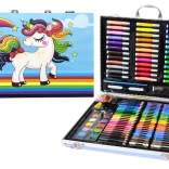 Set de artă în casetă cu unicorn Albastru 150 piese