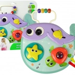 Balena interactivă pentru bebeluși – zornăitoare și jucărie didactică